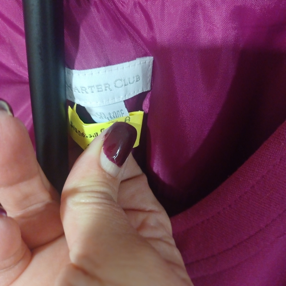 Charter Club Fuchsia Blazer with Turnlock Button Closure - Picture 2 of 5